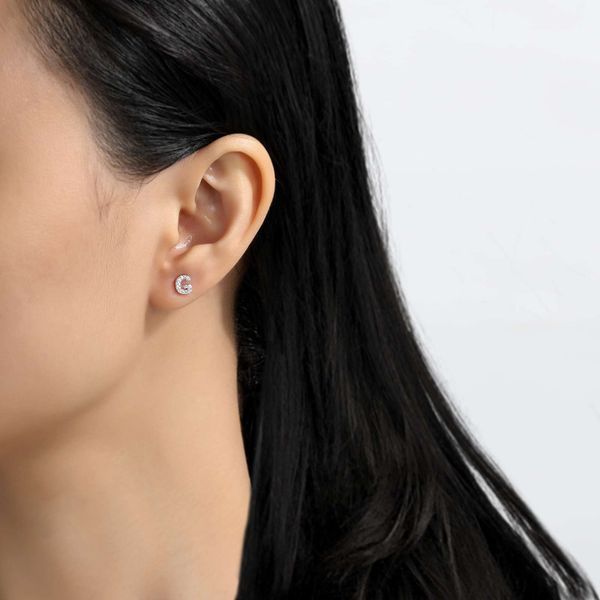 Lafonn Single Initial G Stud Earring, 0.24Cttw Image 2 SVS Fine Jewelry Oceanside, NY