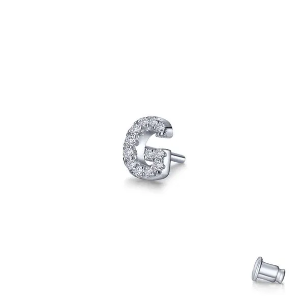 Lafonn Single Initial G Stud Earring, 0.24Cttw SVS Fine Jewelry Oceanside, NY