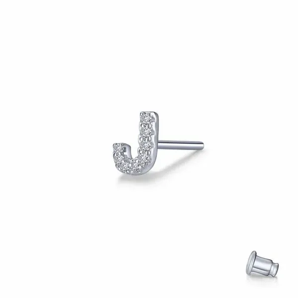 Lafonn Single Initial J Stud Earring, 0.16Cttw SVS Fine Jewelry Oceanside, NY