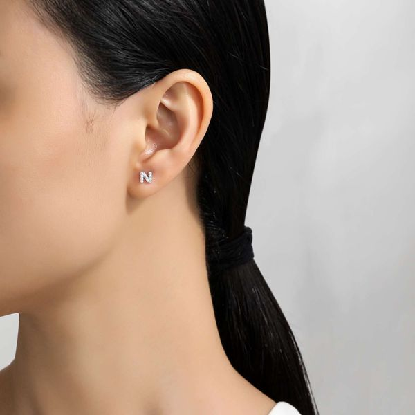 Lafonn Single Initial N Stud Earring, 0.24Cttw Image 2 SVS Fine Jewelry Oceanside, NY