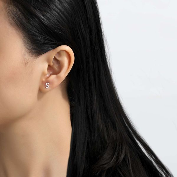 Lafonn Single Initial S Stud Earring, 0.20Cttw Image 2 SVS Fine Jewelry Oceanside, NY