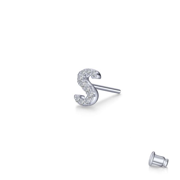 Lafonn Single Initial S Stud Earring, 0.20Cttw SVS Fine Jewelry Oceanside, NY