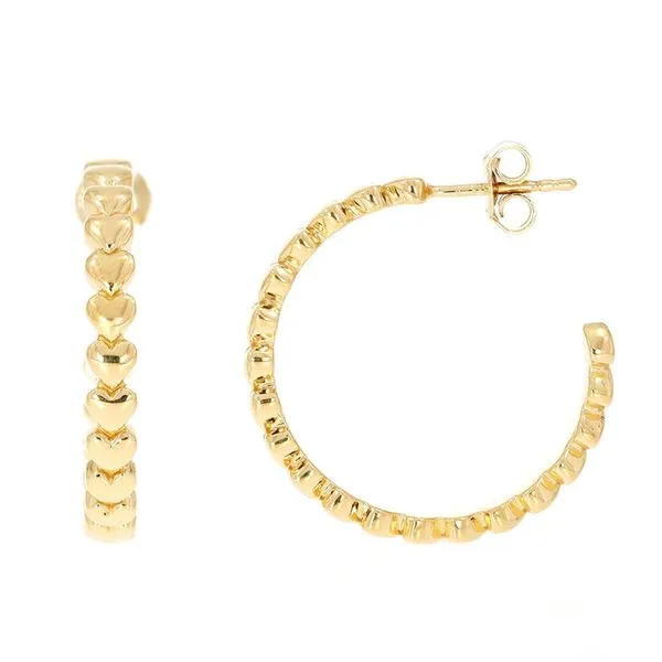 Ella Stein Spread Love Gold Plated Sterling Silver Hoops SVS Fine Jewelry Oceanside, NY