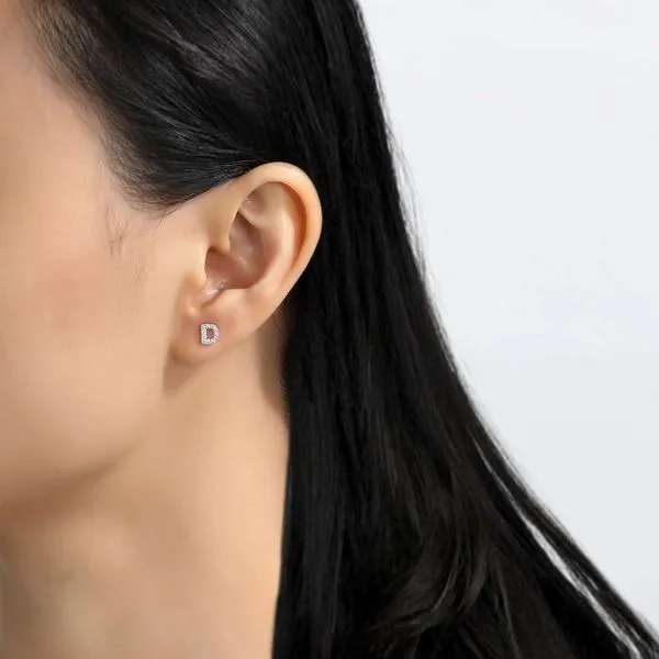 Lafonn Single Initial D Stud Earring, 0.22Cttw Image 2 SVS Fine Jewelry Oceanside, NY