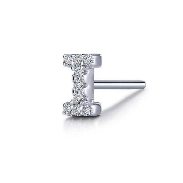 Lafonn Silver Single Letter I Stud Earring, 0.18Cttw SVS Fine Jewelry Oceanside, NY