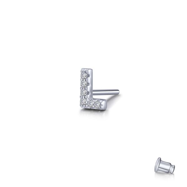 Lafonn Single Initial L Stud Earring, 0.12Cttw SVS Fine Jewelry Oceanside, NY