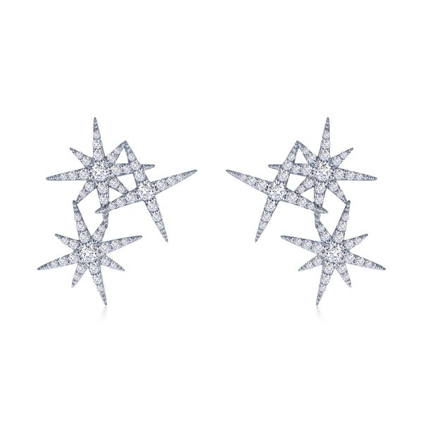 Lafonn Silver Star Cluster Stud Earrings, 1.24Cttw SVS Fine Jewelry Oceanside, NY