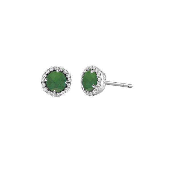 Lafonn Silver Birthstone Earrings - May - Emerald SVS Fine Jewelry Oceanside, NY