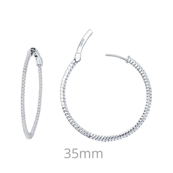 Lafonn Silver Hoop Earrings, 1.36Cttw SVS Fine Jewelry Oceanside, NY