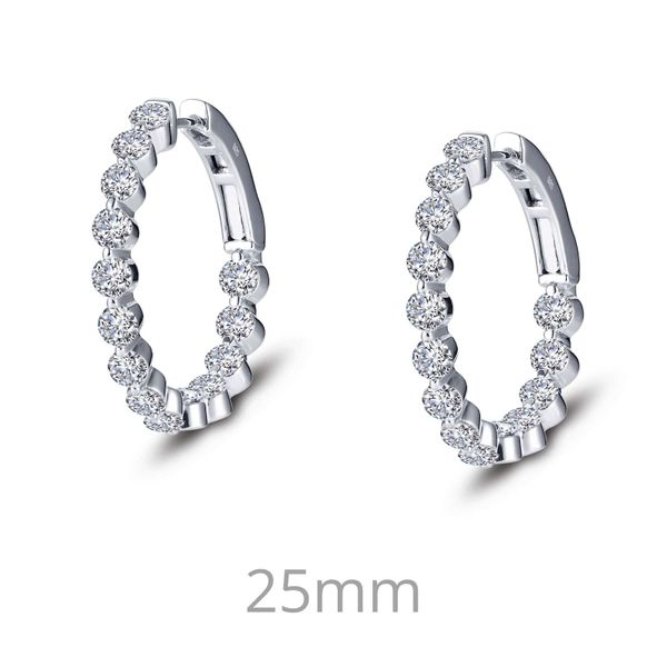 Lafonn Silver Hoop Earrings, 3.08Cttw SVS Fine Jewelry Oceanside, NY