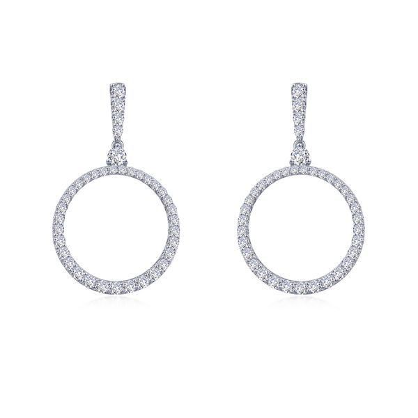 Lafonn Silver Open Circle Drop Earrings, 1.65Cttw SVS Fine Jewelry Oceanside, NY