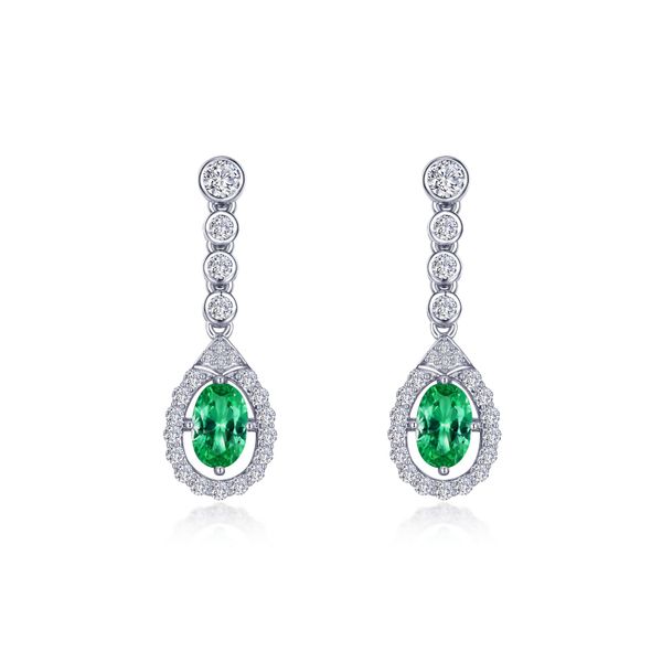 Lafonn Sterling Silver Oval Halo Drop Earrings SVS Fine Jewelry Oceanside, NY
