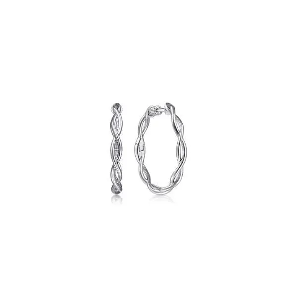 Gabriel & Co. Contemporary Sterling Silver Hoop Earrings SVS Fine Jewelry Oceanside, NY