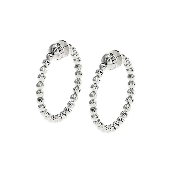 Rhodium Plated Sterling Silver Hoops SVS Fine Jewelry Oceanside, NY