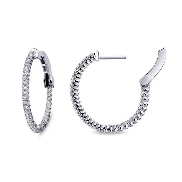 Lafonn Simulated Diamond Hoop Earrings, 1.20ctw SVS Fine Jewelry Oceanside, NY