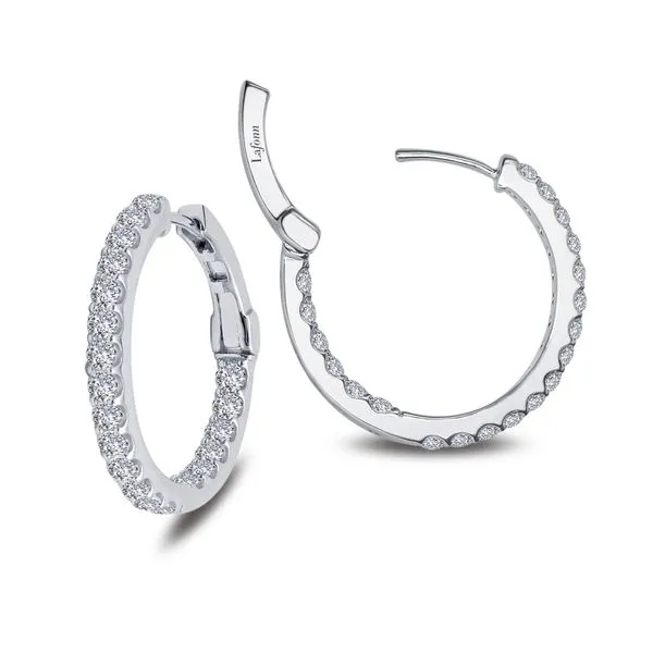 Lafonn Simulated Diamond Hoop Earrings, 1.60ctw