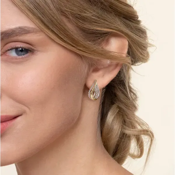 Gabriel & Co. Bujukan Yellow Gold & Silver Earrings Image 2 SVS Fine Jewelry Oceanside, NY
