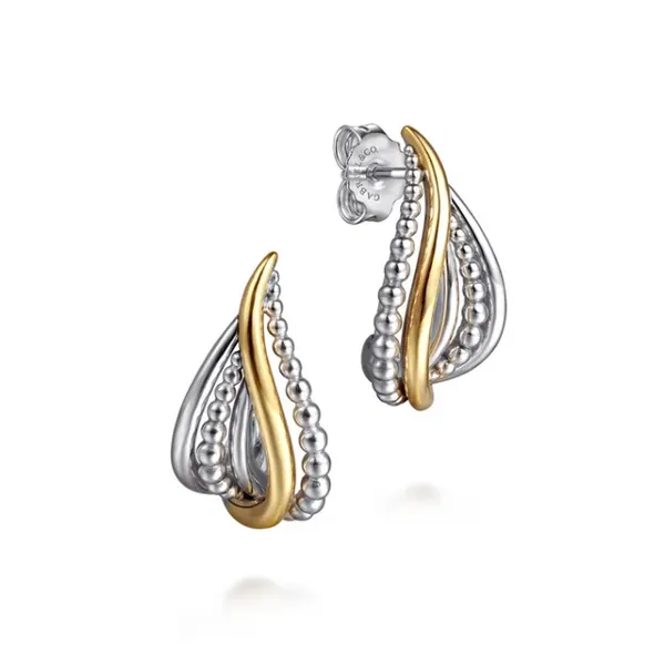 Gabriel & Co. Bujukan Yellow Gold & Silver Earrings SVS Fine Jewelry Oceanside, NY