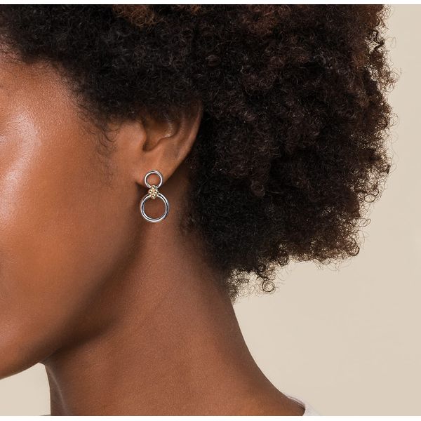 Gabriel & Co. Bujukan Yellow Gold & Silver Earrings Image 3 SVS Fine Jewelry Oceanside, NY