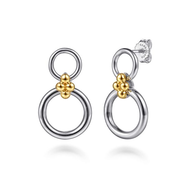 Gabriel & Co. Bujukan Yellow Gold & Silver Earrings SVS Fine Jewelry Oceanside, NY