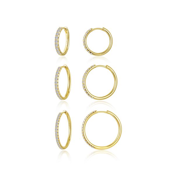 Lafonn Yellow Gold Plated Sterling Silver Earrings Image 2 SVS Fine Jewelry Oceanside, NY
