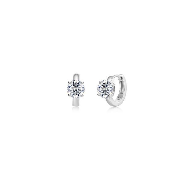 Lafonn Sterling Silver Floating Round-Cut Huggies SVS Fine Jewelry Oceanside, NY