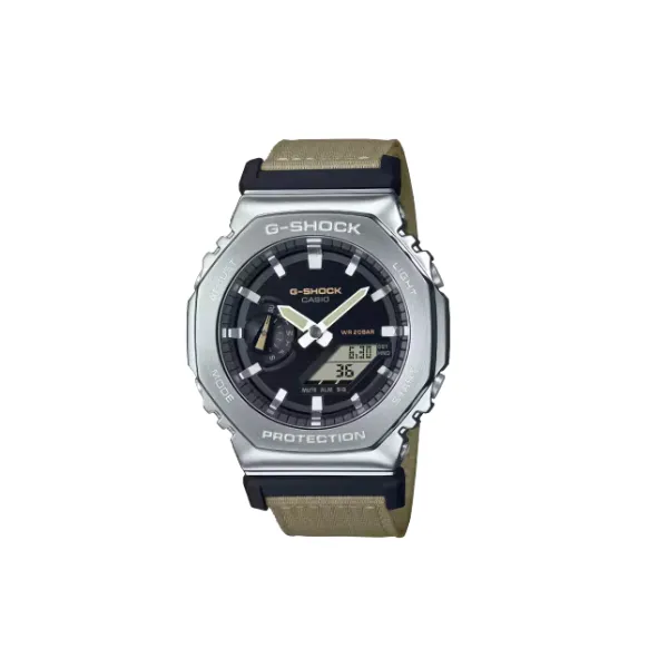 Casio G-Shock G-Steel Men's Silver, Black, & Tan Watch SVS Fine Jewelry Oceanside, NY