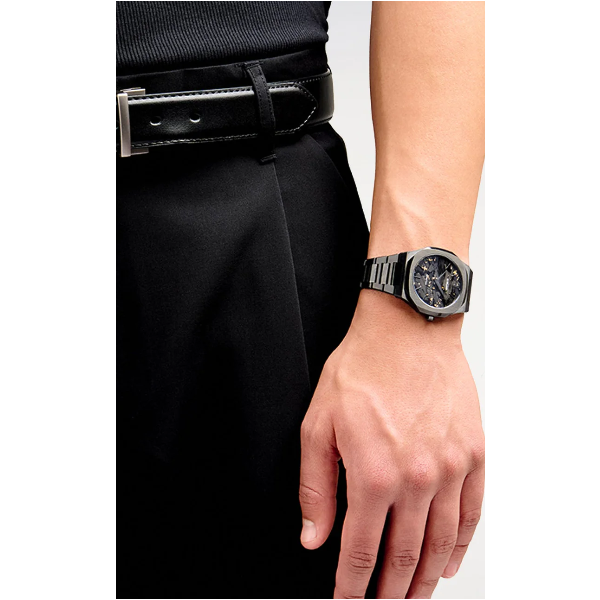 D1 Milano Ultra Thin Men's Black DLC Watch Image 2 SVS Fine Jewelry Oceanside, NY