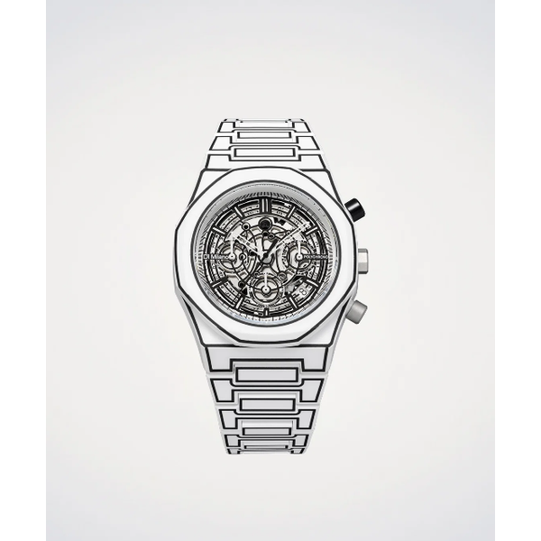 D1 Milano Polycarbon Men's White Sketch Watch SVS Fine Jewelry Oceanside, NY