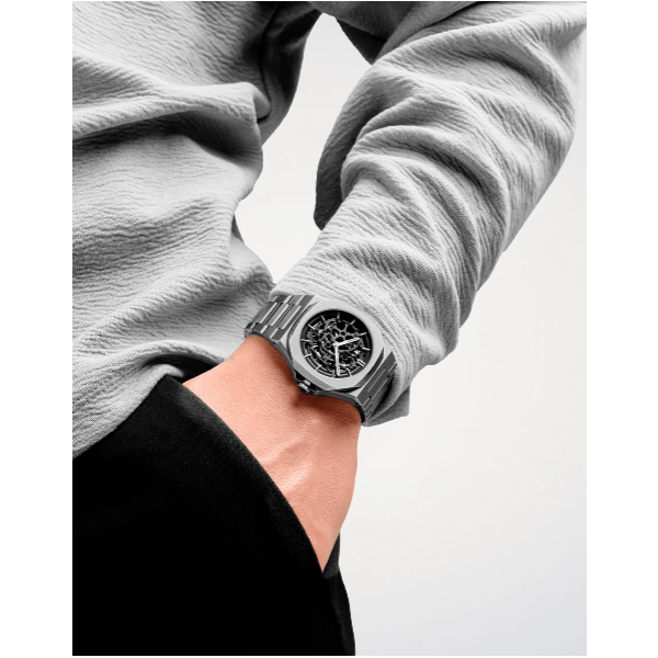 D1 Milano Skeleton Men's Gun Metal Watch Image 2 SVS Fine Jewelry Oceanside, NY