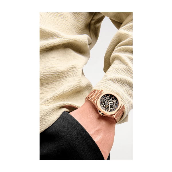 D1 Milano Skeleton Men's Rose Gold Watch Image 2 SVS Fine Jewelry Oceanside, NY
