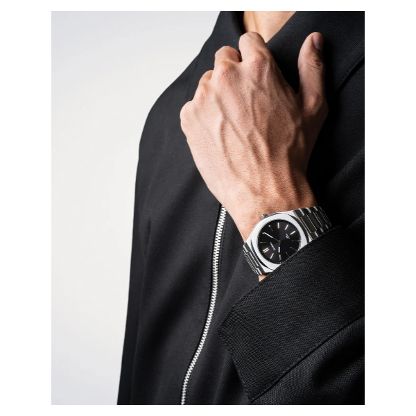 D1 Milano Ultra Thin Men's Groovy Black Watch Image 2 SVS Fine Jewelry Oceanside, NY