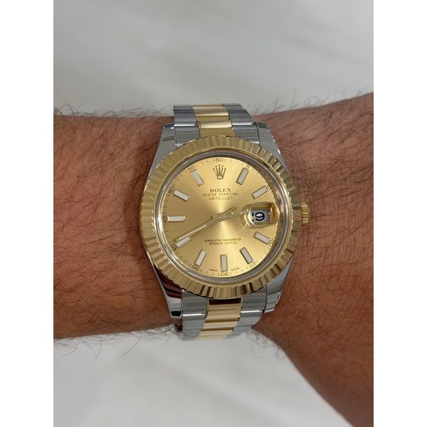 Pre-Owned Rolex Datejust II 116333 Two-Tone 18K Yellow Gold & Steel Champagne Dial 41mm SVS Fine Jewelry Oceanside, NY