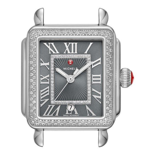 Michele Watch Deco Madison Stainless Steel Shadow Gray Diamond, and Diamond Dial Watch (Band Sold Separately) 0.71Cttw SVS Fine Jewelry Oceanside, NY