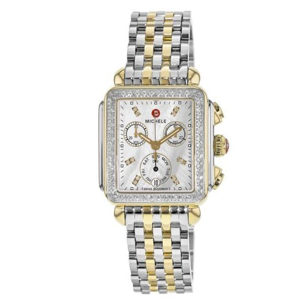 Michele Watch Deco Two-Tone Diamond Dial Watch SVS Fine Jewelry Oceanside, NY