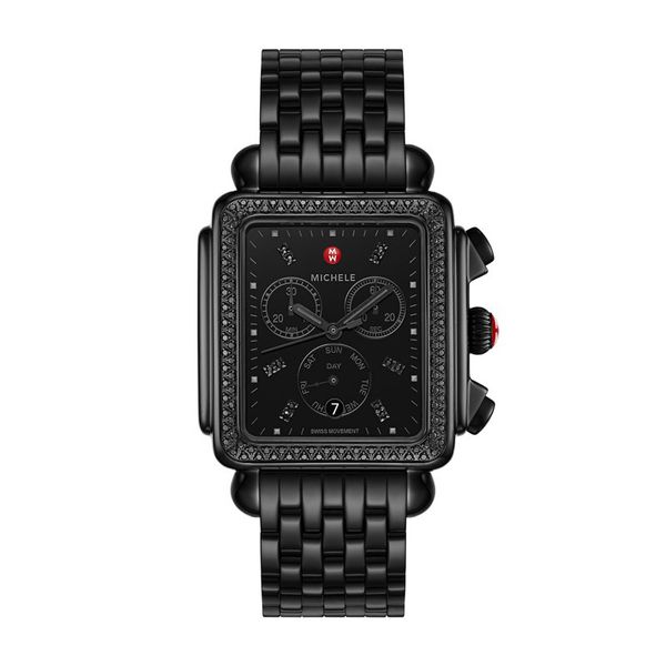 Michele Watch Deco XL Noir Black Diamond Watch SVS Fine Jewelry Oceanside, NY