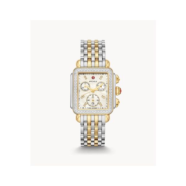 Michele Watch Deco Two-Tone 18K Gold Diamond Watch SVS Fine Jewelry Oceanside, NY