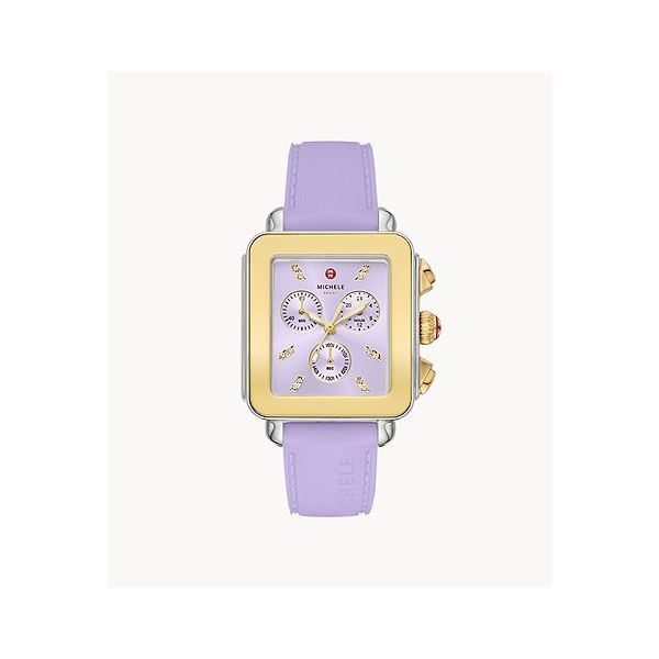 Michele Watch Deco Sport Lavender Silicone Watch SVS Fine Jewelry Oceanside, NY