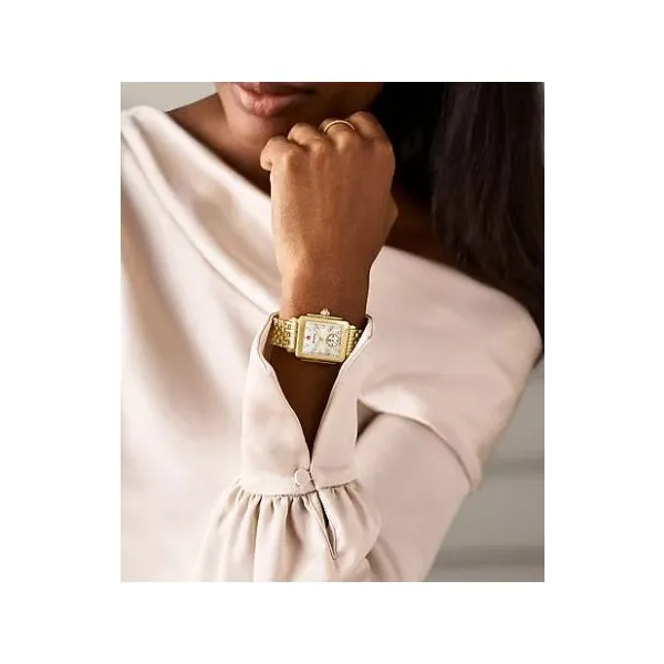 Michele Watch Deco Mid 18K Gold Diamond Dial Watch Image 2 SVS Fine Jewelry Oceanside, NY