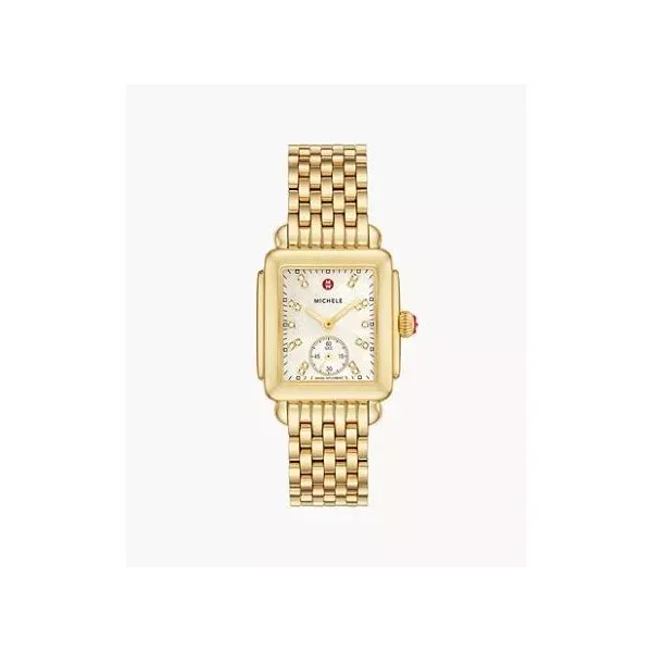 Michele Watch Deco Mid 18K Gold Diamond Dial Watch SVS Fine Jewelry Oceanside, NY