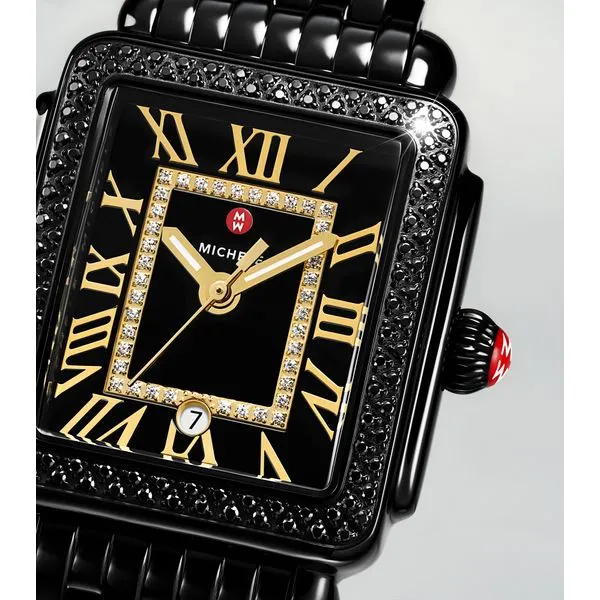 Michele Watch Deco Madison Mid Noir Diamond Watch Image 2 SVS Fine Jewelry Oceanside, NY