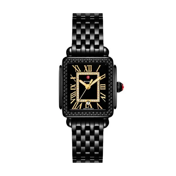 MWW06G000042 Michele Watch Deco Madison Mid Noir Diamond Watch SVS Fine Jewelry