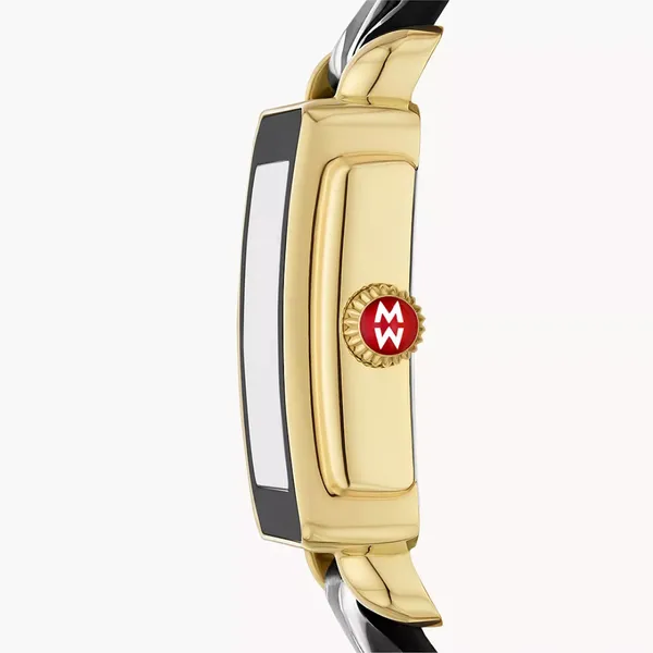 Michele Watch Deco Sport Mid Noir Leather Watch Image 4 SVS Fine Jewelry Oceanside, NY