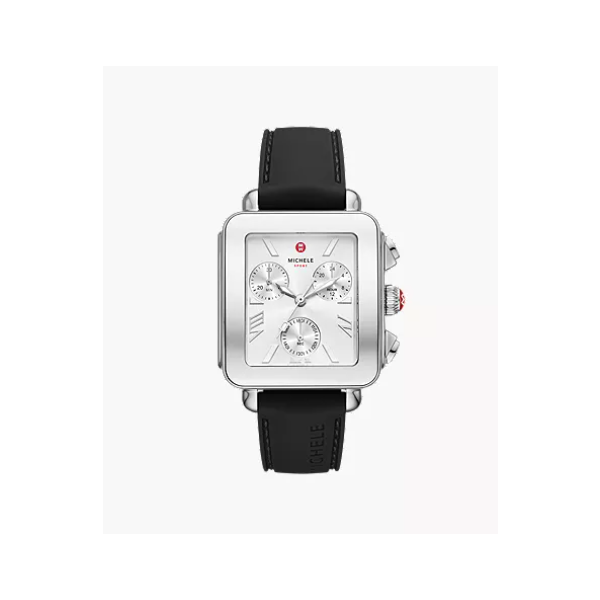 Michele Watch Deco Sport Black Silicone Watch SVS Fine Jewelry Oceanside, NY