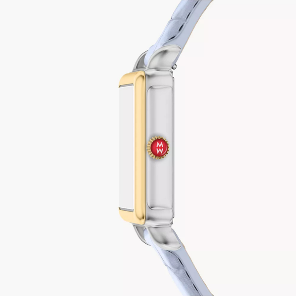 MICHELE Deco Park Two-Tone Watch · Blue Croco Leather, 14mm Band Image 3 SVS Fine Jewelry Oceanside, NY