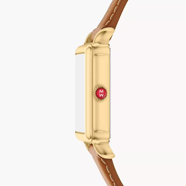 MICHELE Deco Park Watch · 18K Gold-Plated, White Mother-of-Pearl, 14mm Band Image 5 SVS Fine Jewelry Oceanside, NY