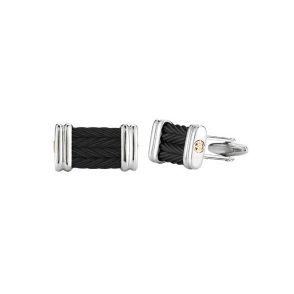 ALOR Gentlemen's Collection Black Cable Cuff Links SVS Fine Jewelry Oceanside, NY