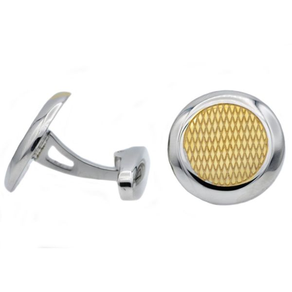 Gold Plated Stainless Steel Cuff Links SVS Fine Jewelry Oceanside, NY