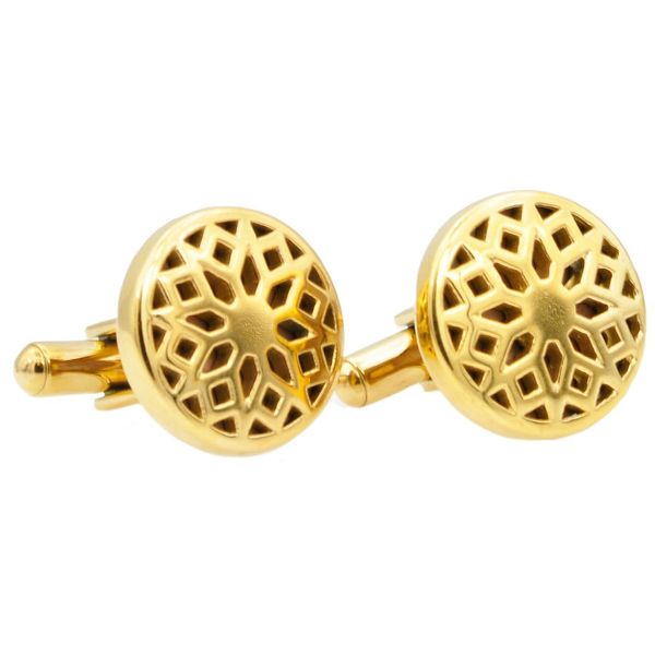Men's Gold Plated Stainless Steel Cuff Links SVS Fine Jewelry Oceanside, NY