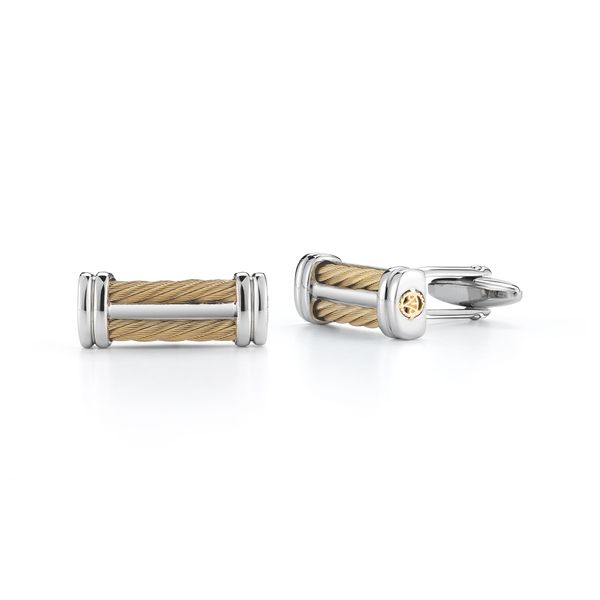 ALOR 'Gents Jewelry' Yellow Gold & Yellow Cable Cufflinks SVS Fine Jewelry Oceanside, NY